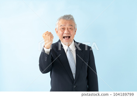 Businessman portrait senior guts pose 104189799