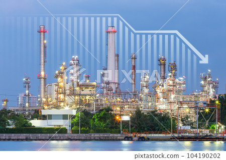 Oil gas refinery or petrochemical plant with concept of business. 104190202