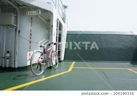 ride a bike on a car ferry 104190358
