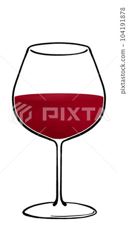 勃艮第酒杯中紅酒的插圖 104191878