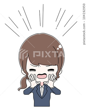 一個西裝革履的女人，臉色嚴峻的喊道 104192950