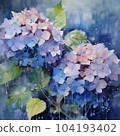 Hydrangea getting wet in the rain Generative AI 104193402