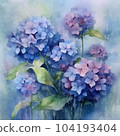 Hydrangea getting wet in the rain Generative AI 104193404