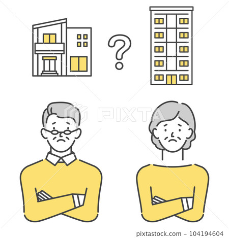 Detached houses and condominiums, senior generation worried about purchasing Detached houses and condominiums, senior generation worried about purchasing 104194604