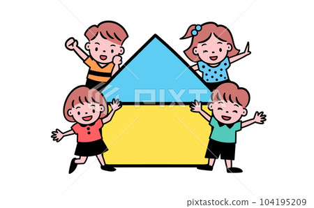 Vector title illustration material with copy space for kids and home 104195209