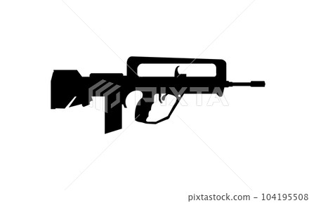 Famas assault rifle gun vector illustration Famas assault rifle gun vector illustration 104195508