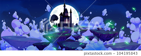 Fantasy sky road to magic castle vector background Fantasy sky road to magic castle vector background 104195843