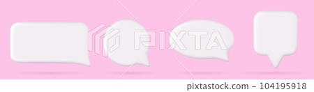 Realistic set of 3D speech boxes Realistic set of 3D speech boxes 104195918
