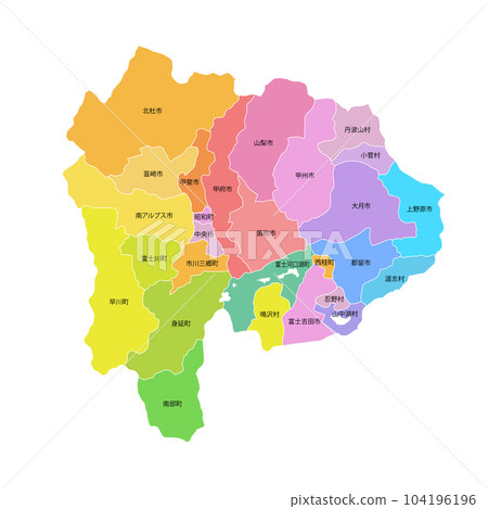 山梨縣市町村地圖 山梨縣市町村地圖 104196196