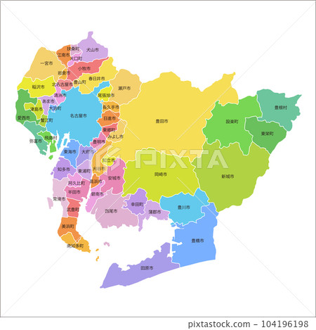 愛知縣市町村地圖 愛知縣市町村地圖 104196198