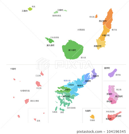 鹿兒島縣孤島市町村地圖 104196345