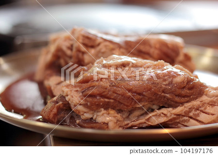 Korean Style Barbecue Grill BBQ rare meat, prepared on the plate Korean Style Barbecue Grill BBQ rare meat, prepared on the plate 104197176