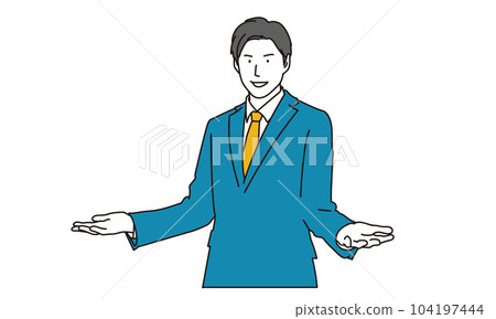 商人張開雙臂歡迎 商人張開雙臂歡迎 104197444
