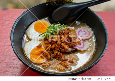 Sapporo miso ramen in a bowl Sapporo miso ramen in a bowl 104197660