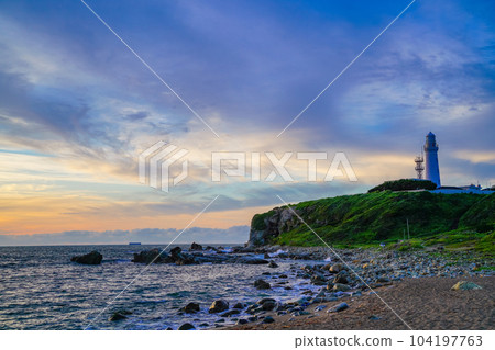 (Choshi City, Chiba Prefecture) Inubosaki Lighthouse Dawn (Choshi City, Chiba Prefecture) Inubosaki Lighthouse Dawn 104197763