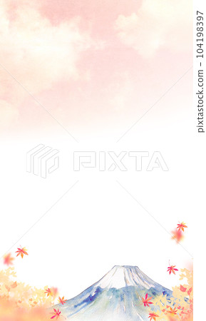 秋葉季節的富士山 背景素材 夕陽的天空 秋葉季節的富士山 背景素材 夕陽的天空 104198397