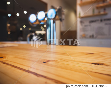 Table top Beer tabs Alcohol drink counter Bar Restaurant interior 104198489