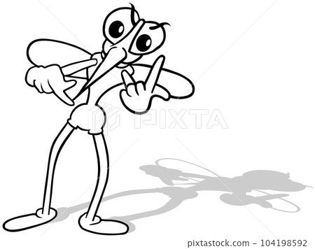 Drawing of a Mosquito Gesticulating with his Hands Drawing of a Mosquito Gesticulating with his Hands 104198592