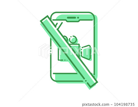 Smartphone recording prohibited green Smartphone recording prohibited green 104198735