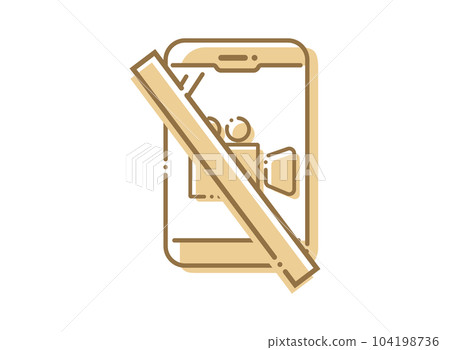 Smartphone recording prohibited orange Smartphone recording prohibited orange 104198736
