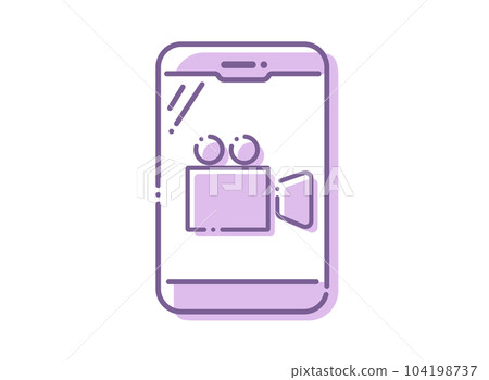 Smartphone recording purple Smartphone recording purple 104198737