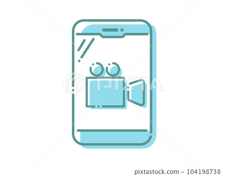 Smartphone recording blue Smartphone recording blue 104198738