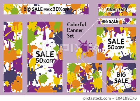 Banner set_colorful paint 104199170