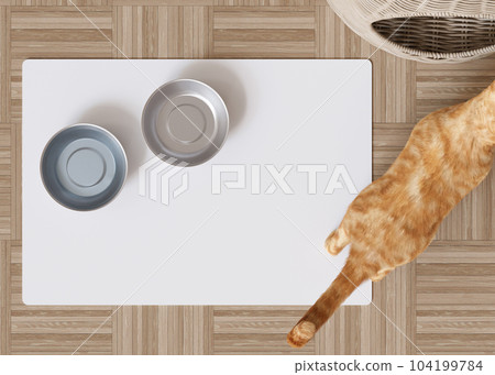 Wet dog food or cat in bowl, 3D rendering Stock Illustration