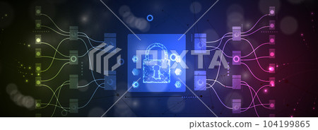 internet digital security technology concept for business background. Lock on circuit board internet digital security technology concept for business background. Lock on circuit board 104199865