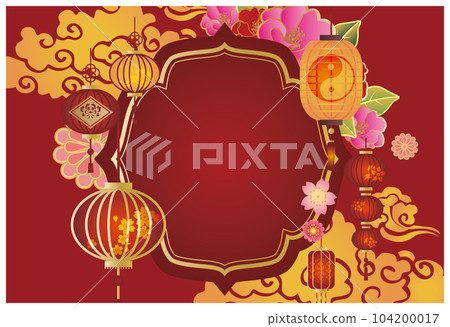中國風燈籠裝飾框邊框背景 104200017