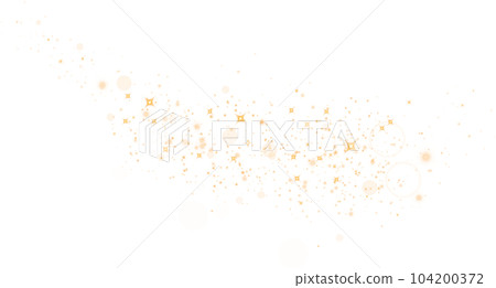 Golden glitter wave abstract illustration. Gold stars dust trail sparkling particles isolated on transparent background. Magic concept. PNG. 104200372