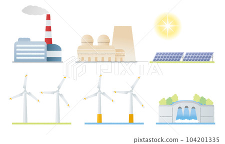 Power plant illustration set Power plant illustration set 104201335