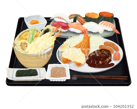 華麗的自助餐寫實插畫 104201352