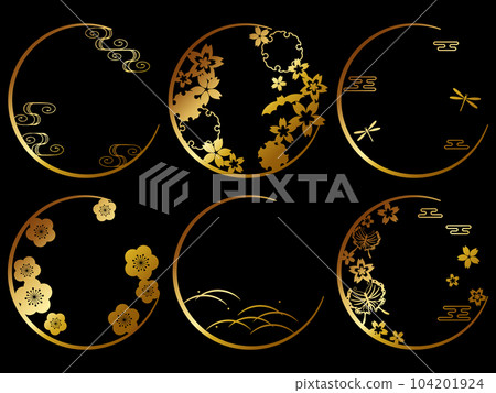Set of 6 Japanese Pattern Frames Gold Set of 6 Japanese Pattern Frames Gold 104201924
