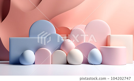 Pastel color abstract three-dimensional background "AI generated image" Pastel color abstract three-dimensional background "AI generated image" 104202747