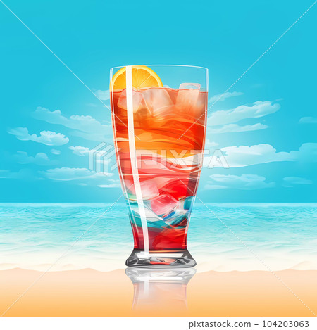 Summer Beach Cocktail Illustration 104203063