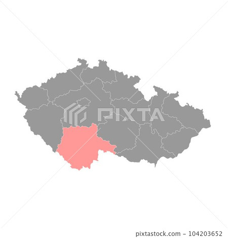 South Bohemian region administrative unit of the Czech Republic. Vector illustration. 104203652