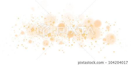 Golden shining bokeh lights with glowing particles on transparent background. PNG. Golden shining bokeh lights with glowing particles on transparent background. PNG. 104204017