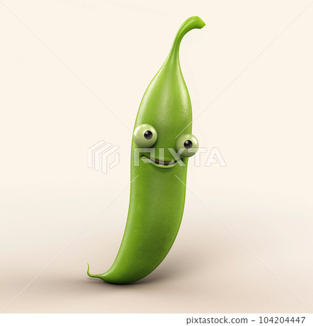 Cute Pea Pod Happy Cartoon Character 104204447