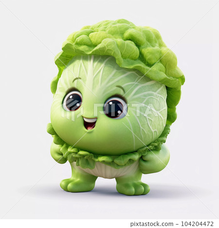 Cute Cabbage Happy Cartoon Character Cute Cabbage Happy Cartoon Character 104204472