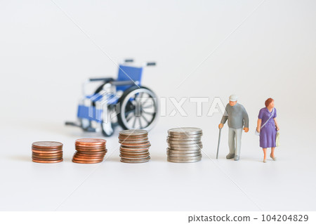 Elderly couple money image nursing care pension old age Elderly couple money image nursing care pension old age 104204829