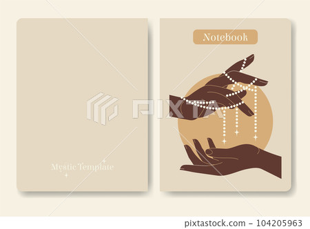 Sun with hand holding jewelry template for notebook. Witchcraft and wizardry Sun with hand holding jewelry template for notebook. Witchcraft and wizardry 104205963