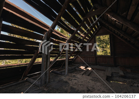 Abstract grunge wooden interior, perspective view Abstract grunge wooden interior, perspective view 104206137