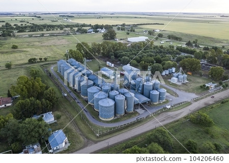 Grain storage steel silos, Patagonia, Argentina Grain storage steel silos, Patagonia, Argentina 104206460