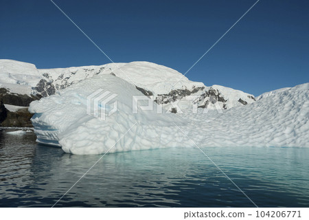 Paradise bay glaciers and mountains,  peninsula, Antartica.. 104206771