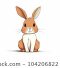 sitting cute rabbit 104206822