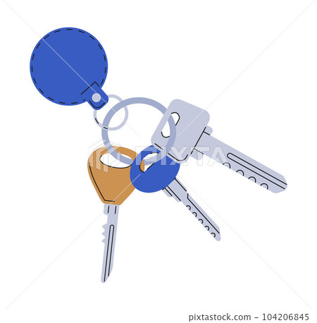 Keychains vector. Pendants in shape of bow, cat, hearts, chain. Trinkets, keyholders and keyrings Keychains vector. Pendants in shape of bow, cat, hearts, chain. Trinkets, keyholders and keyrings 104206845