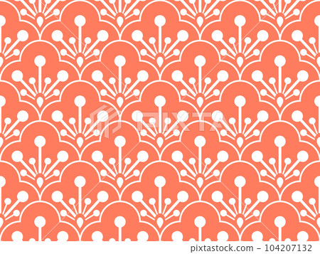Flower geometric pattern. Seamless vector background. Pink and white ornament Flower geometric pattern. Seamless vector background. Pink and white ornament 104207132