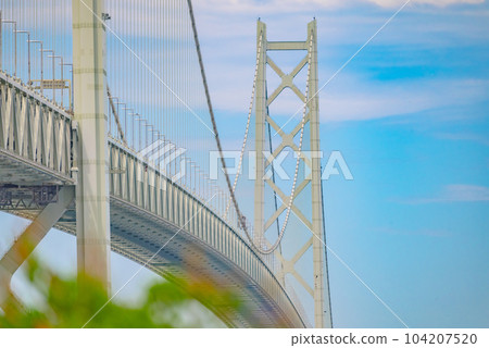 Picture of Akashi Kaikyo Bridge as seen from Roadside Station Awaji 104207520