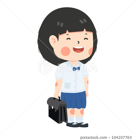 Cute girl student holding bag education Cute girl student holding bag education 104207763